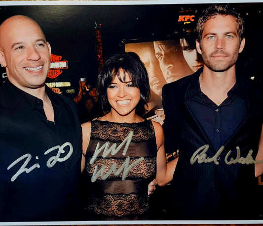 Fast and the Furious cast sign photo silver marker Boston memorabilia