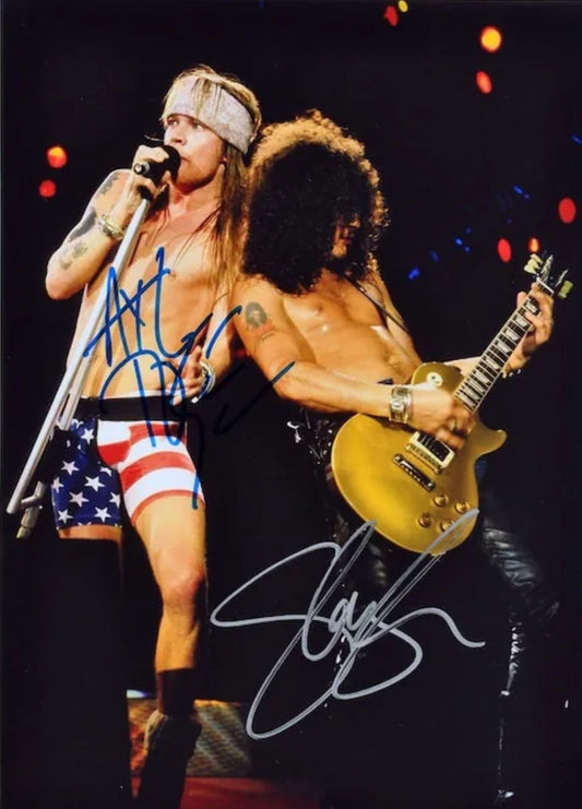 Guns n' roses slash and axle on stage photo by Boston memorabilia