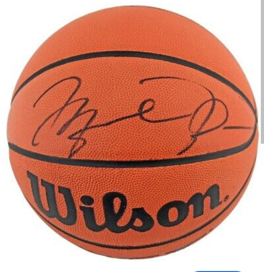 Michael Jordan signed basketball black marker Boston memorabilia