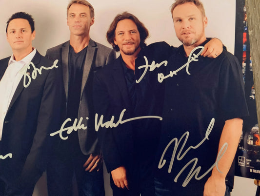 Pearl Jam signed photo silver marker Boston memorabilia