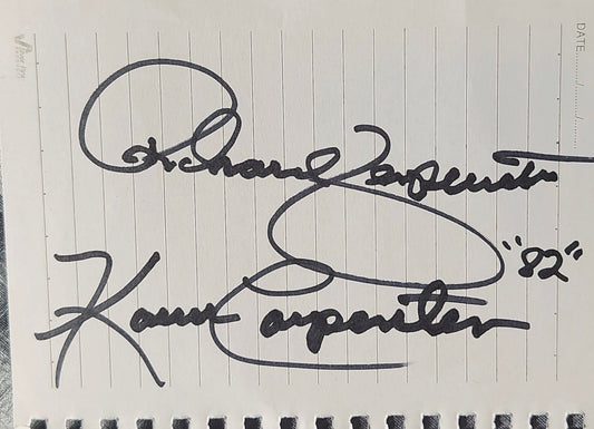The Carpenters signed paper cut by Boston memorabilia