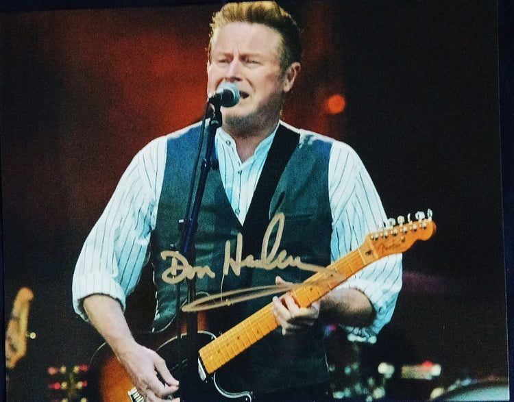 Don Henley signed photo playing guitar on stage Boston memorabilia