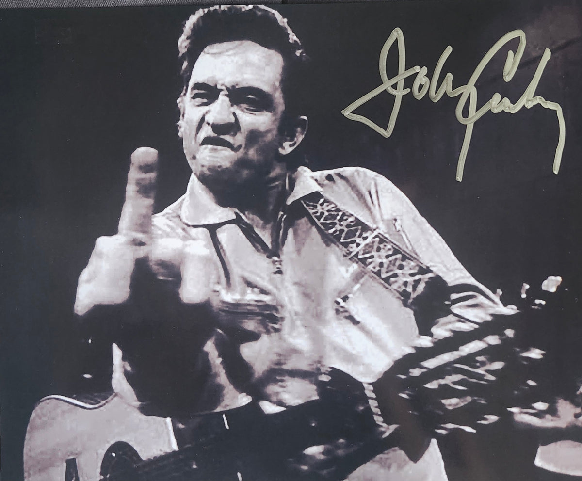 JOHNNY CASH signed autographed photo the finger COA Hologram