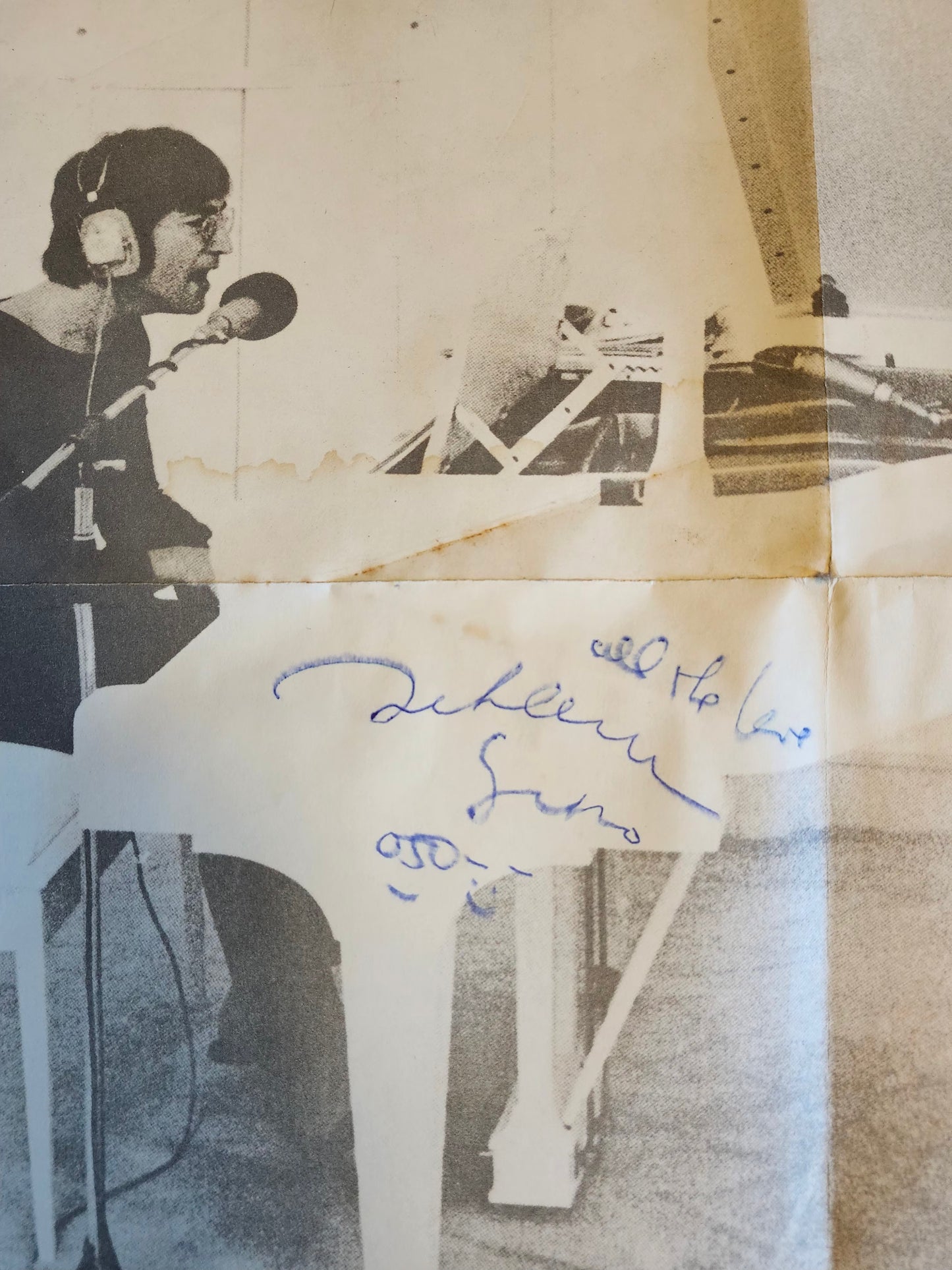 John Lennon signed autographed poster imagine album