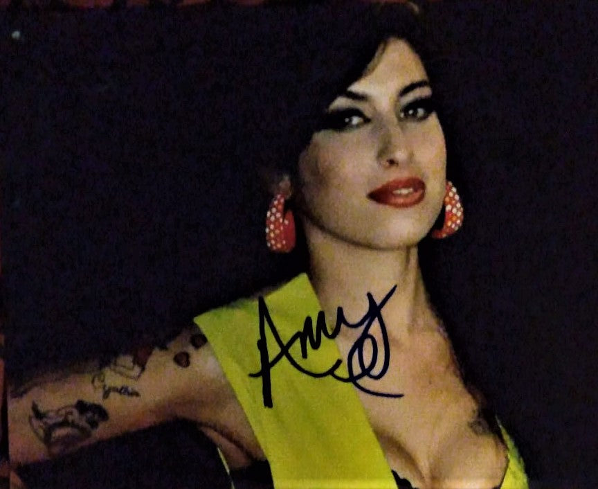 AMY WINEHOUSE signed autographed photo COA Hologram yellow dress
