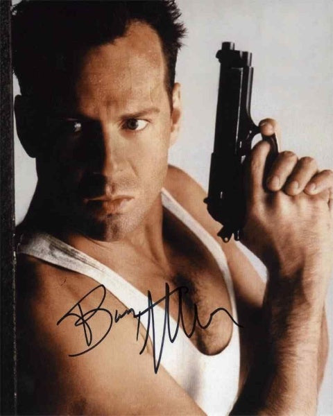 BRUCE WILLIS signed autographed photo  COA Hologram movie scene with gun