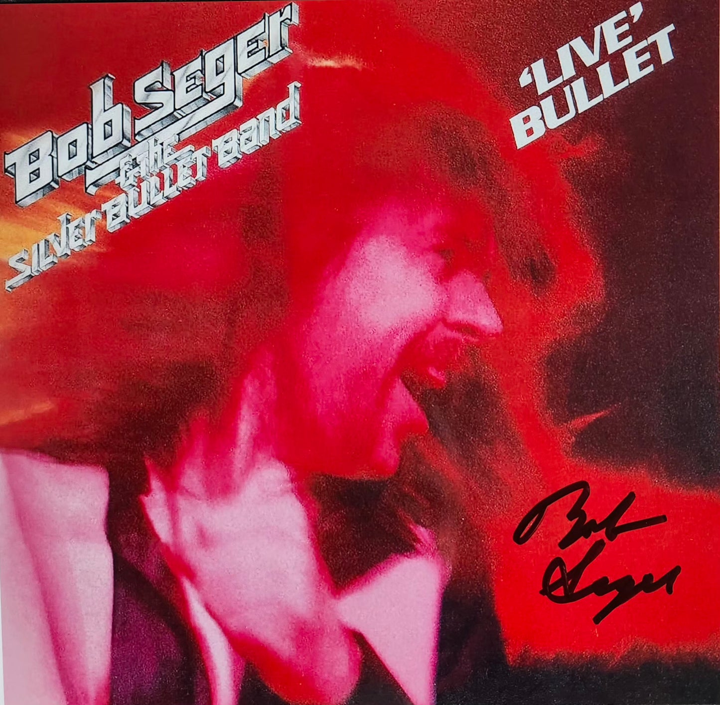 Bob Seger signed album live bullet black marker