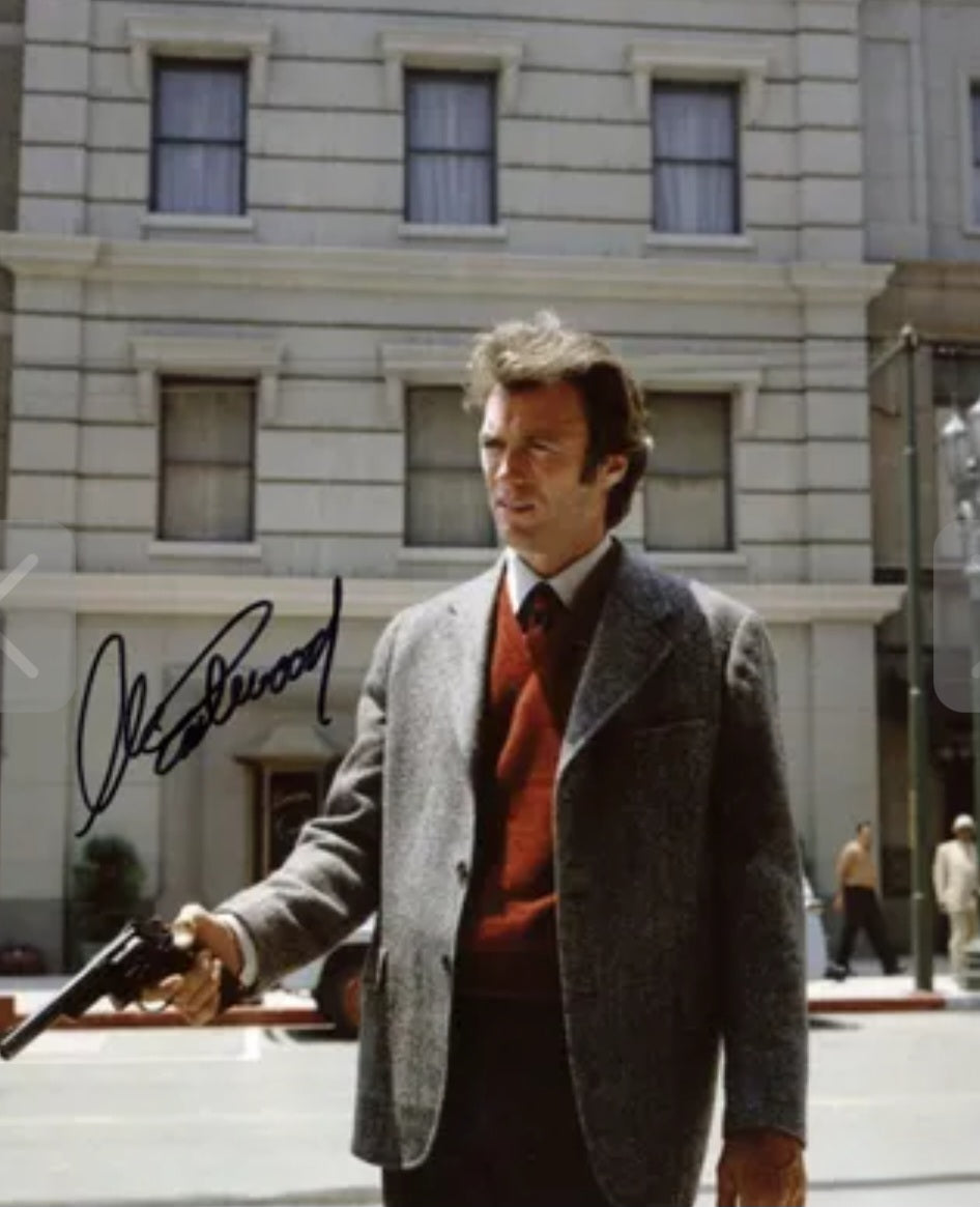 Clint Eastwood signed photo Dirty Harry seen black marker