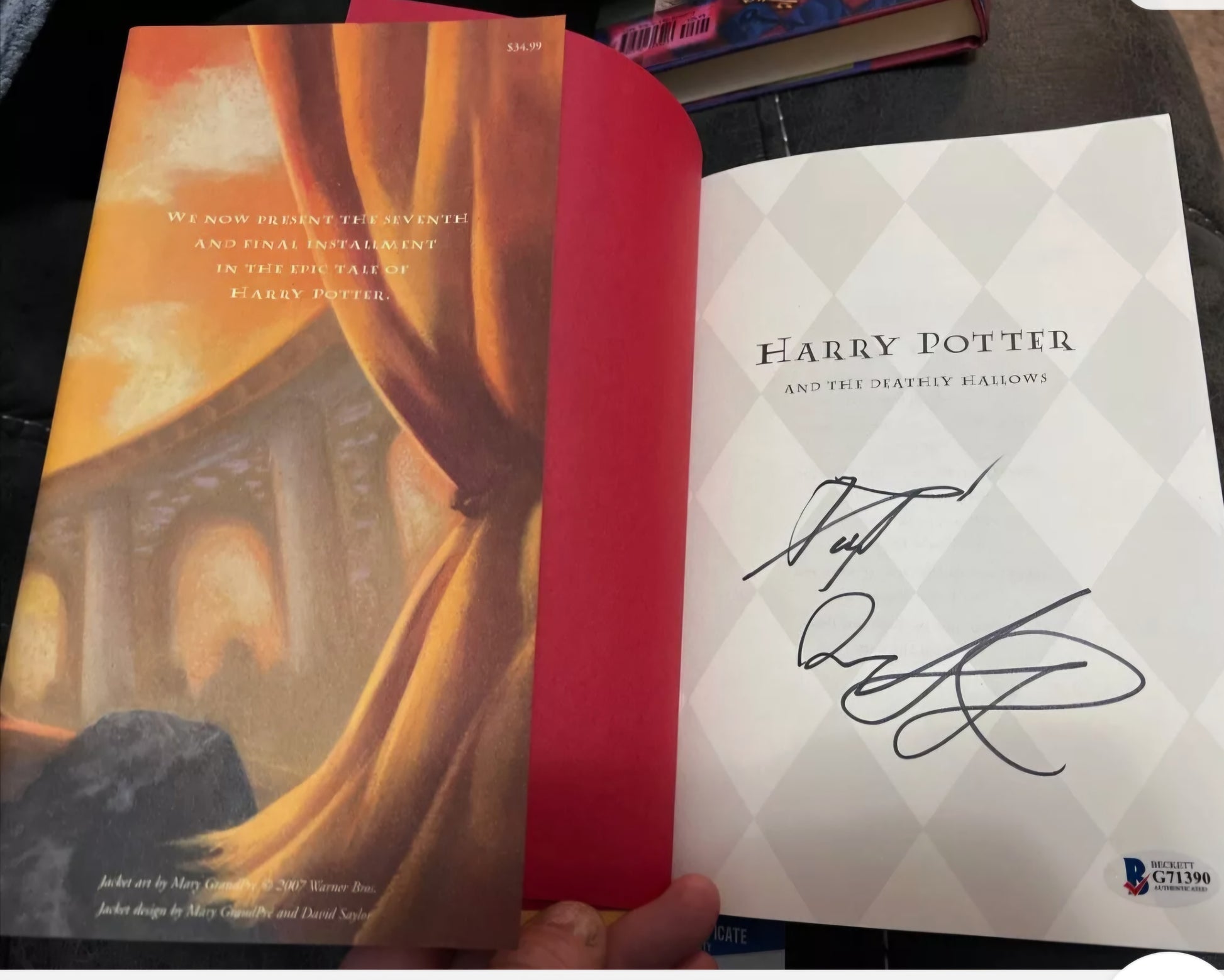 Daniel Radcliffe signed Harry Potter book