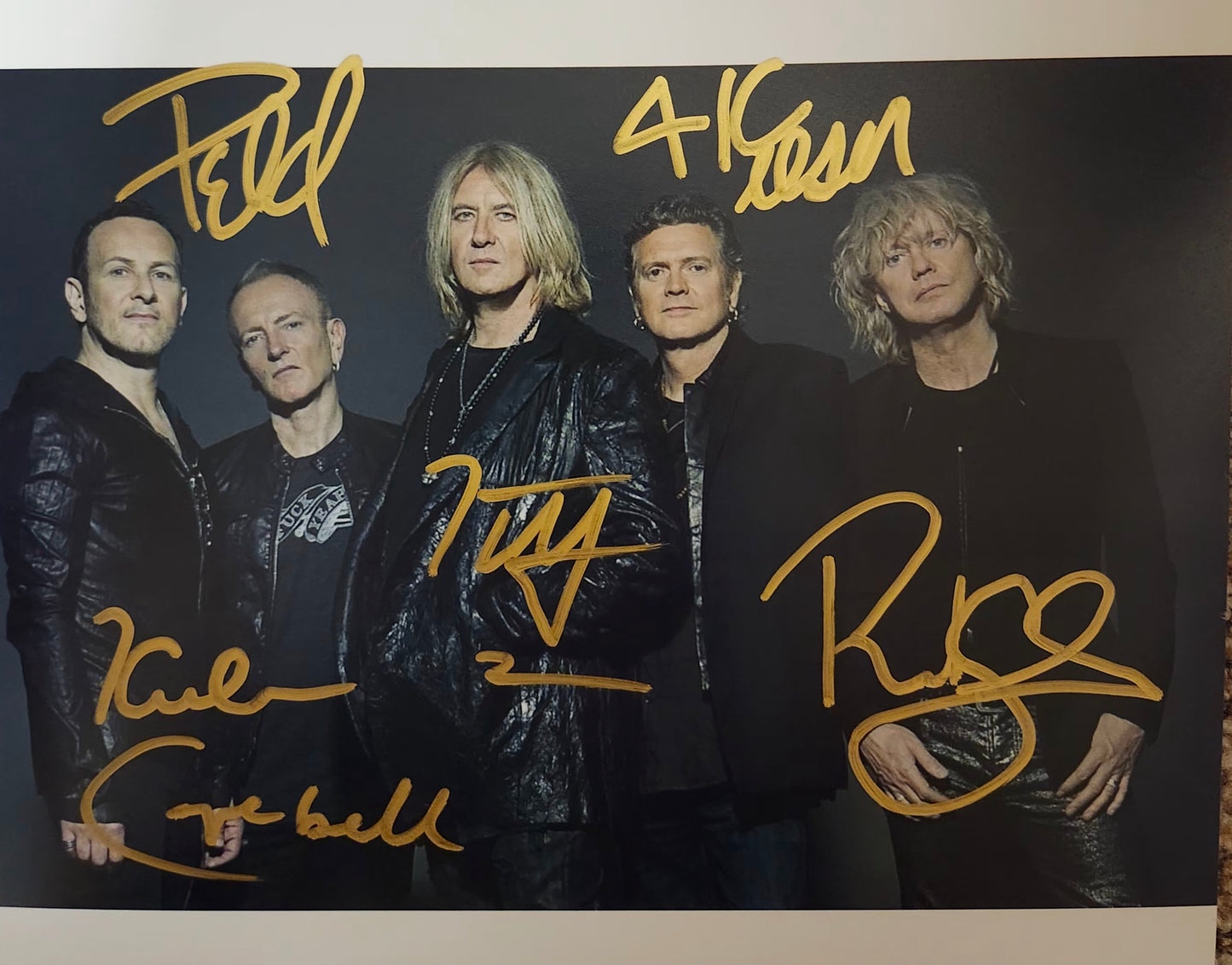 Def Leppard signed photo gold marker