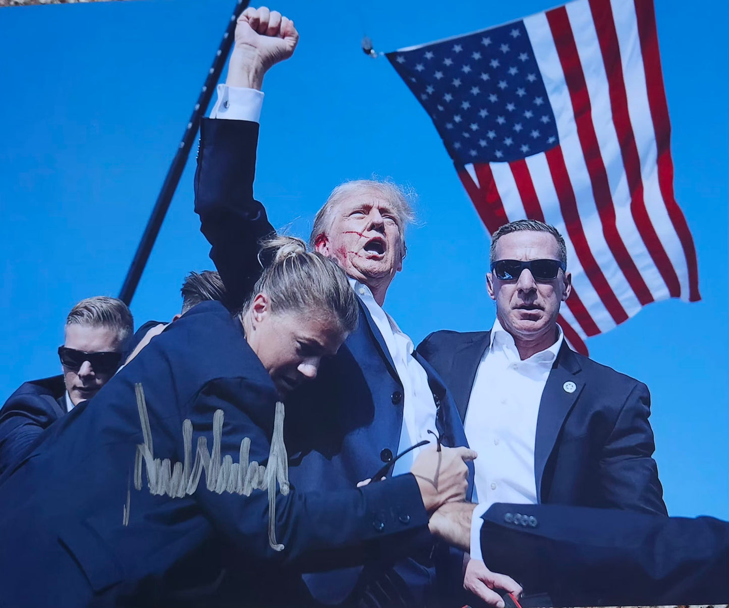 Donald Trump signed photo and silver marker assassination attempt