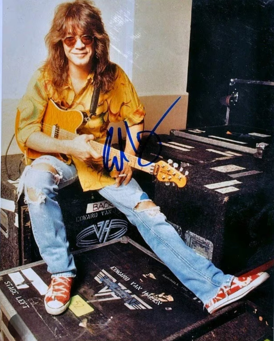 Eddie Van Halen signed photo jam session Beckett autographs
