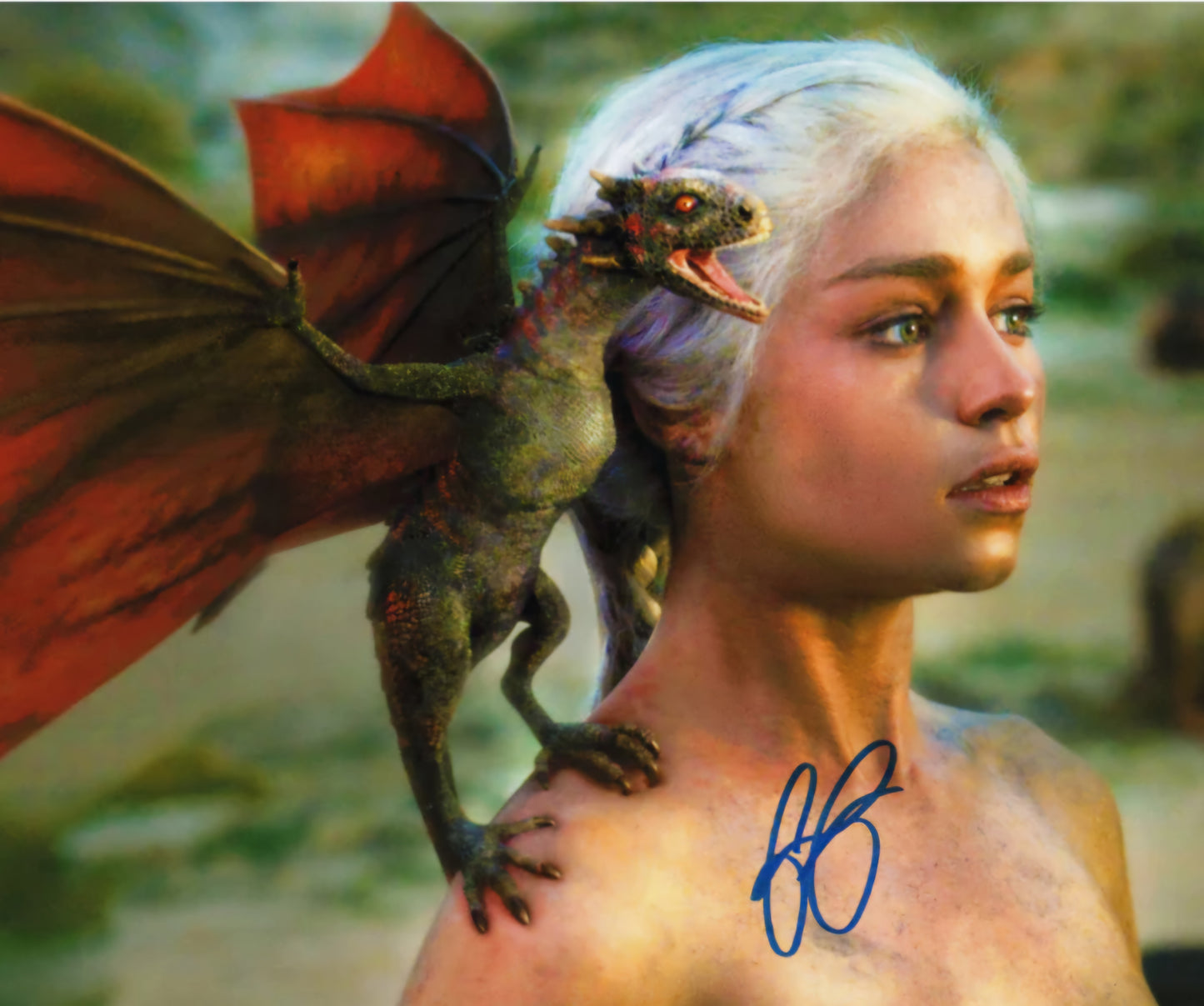 Emilia Clarke signed photo Game of Thrones nature scene