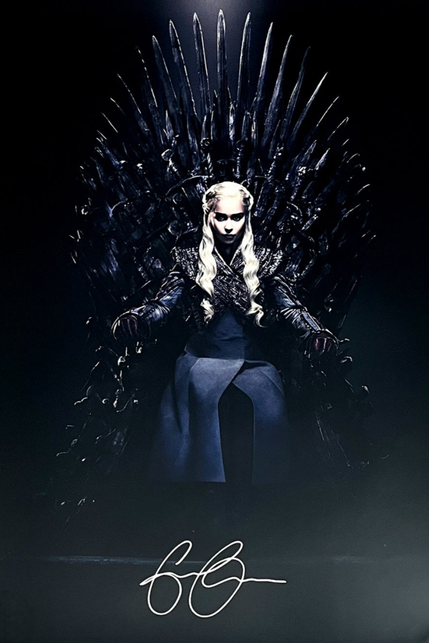 Amelia Clarke Game of Thrones scene signed photo