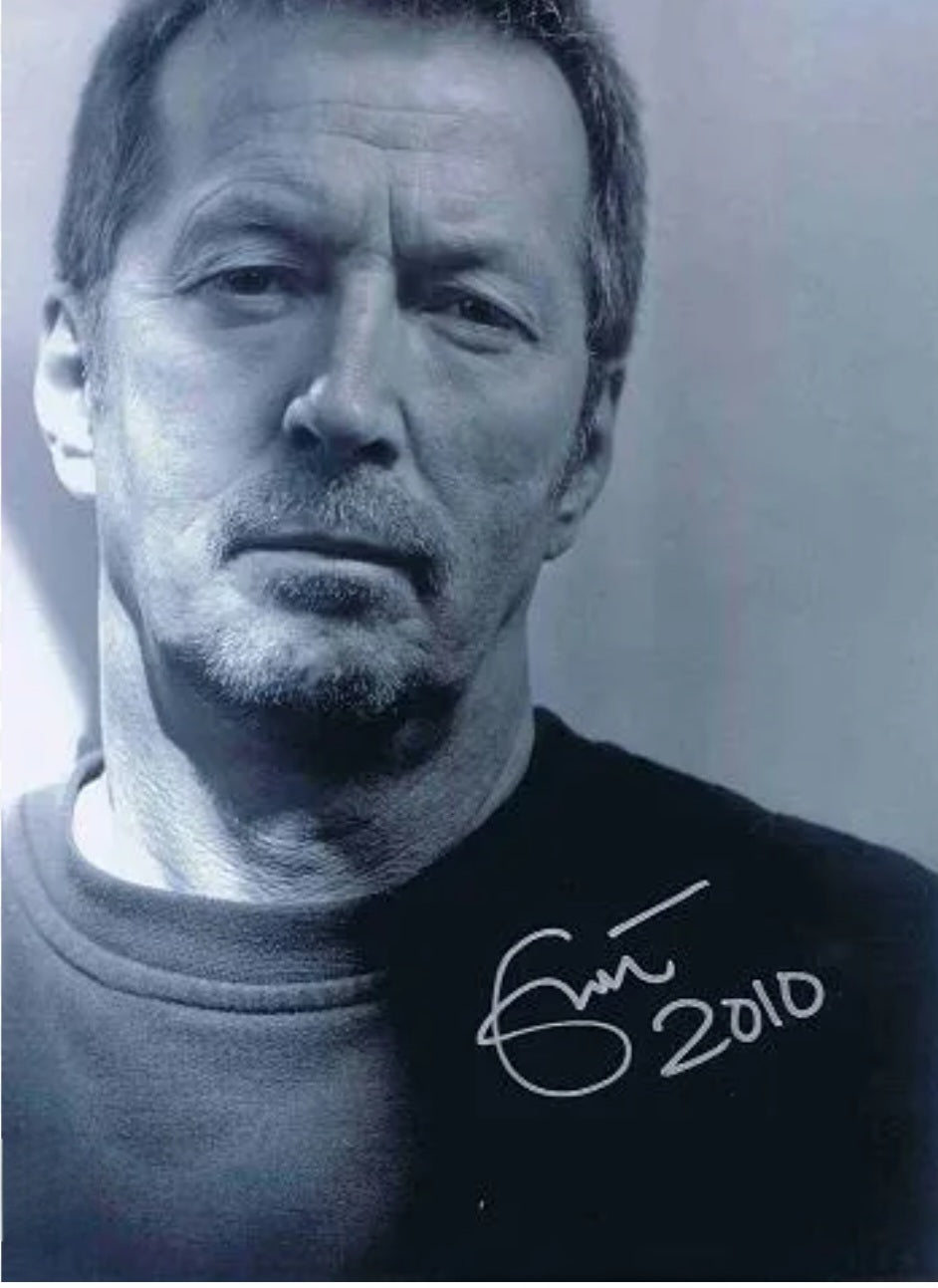 Eric Clapton signed photo black shirt 2010