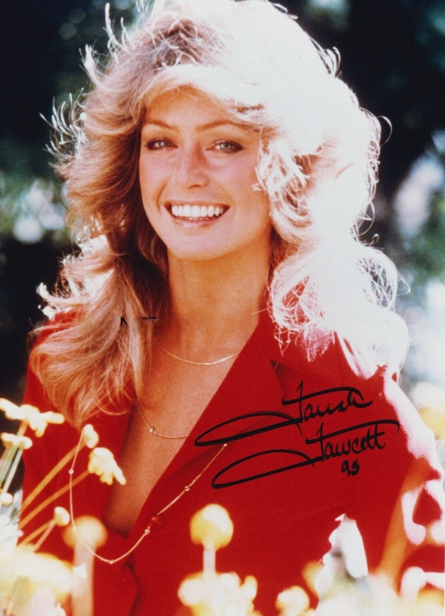 Farrah Fawcett signed photo hair of sunshine