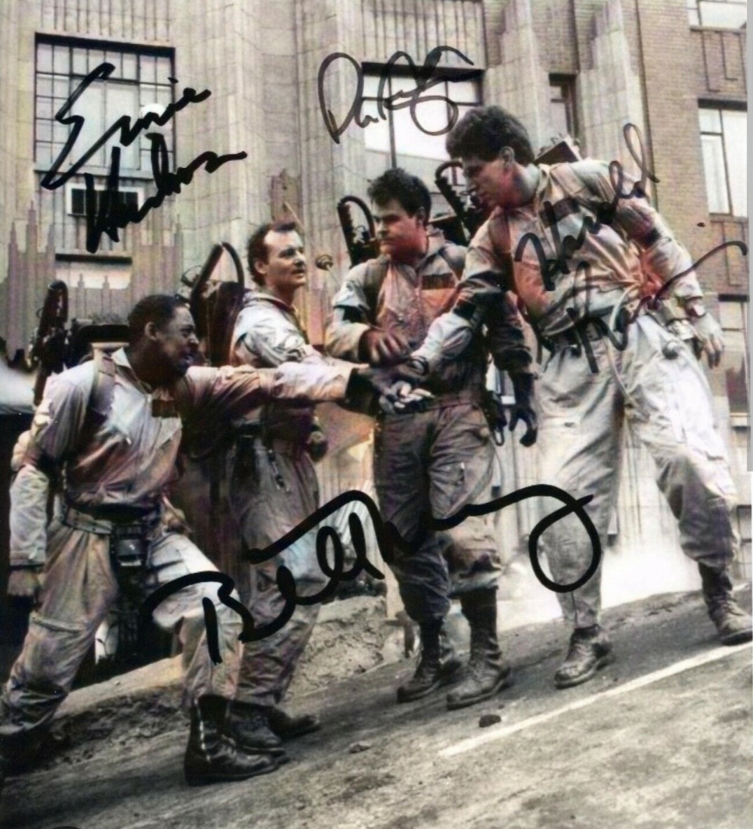 Ghostbusters cast signed photo movie scene