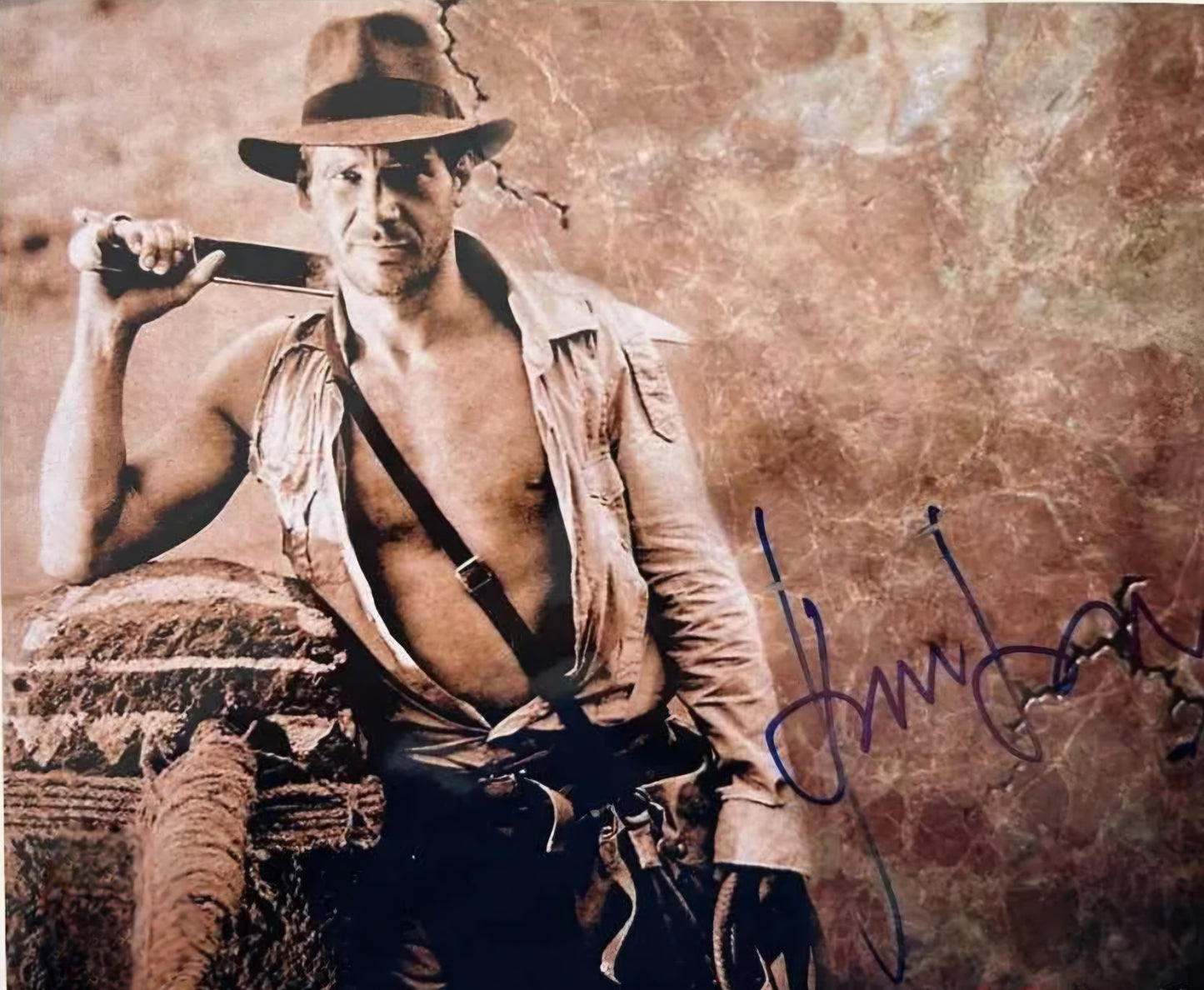 Harrison Ford signed photo Raiders of the Lost Ark movie scene pic