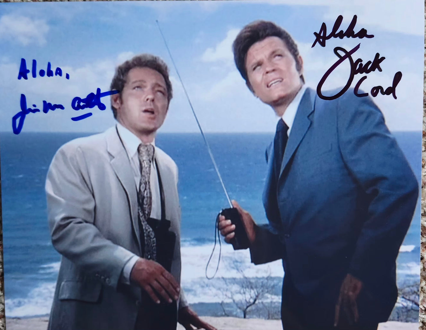 Hawaii Five-0 cast sign photo James MacArthur and Jack Lord