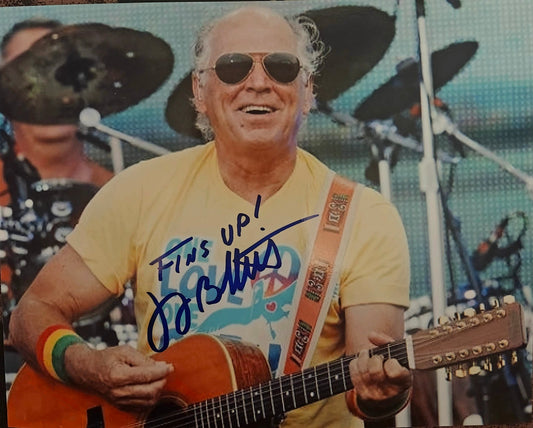 Jimmy Buffett Signed Photo Fins Up inscription