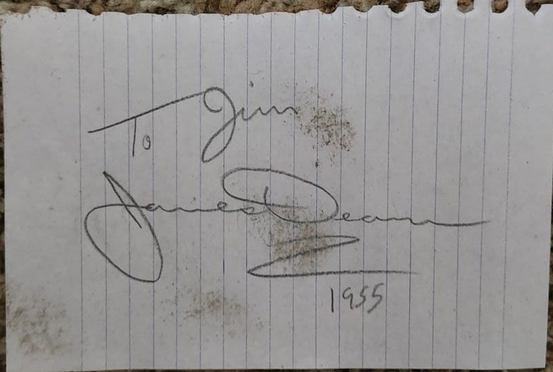James Dean signed paper cut vintage