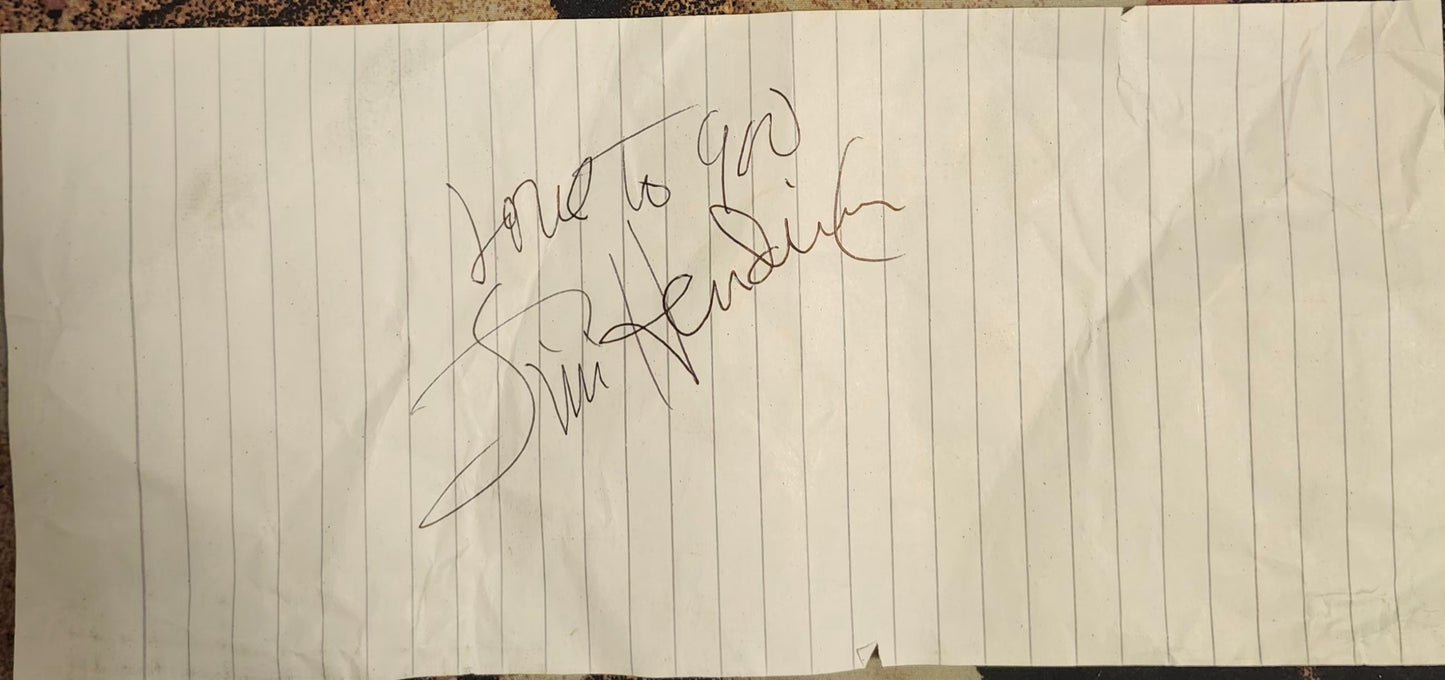 Jimi Hendrix signed paper cut love to you
