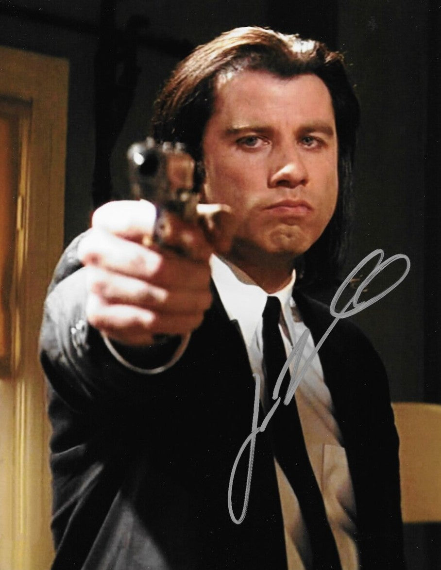 John Travolta signed photo gun play Boston Memorabilia