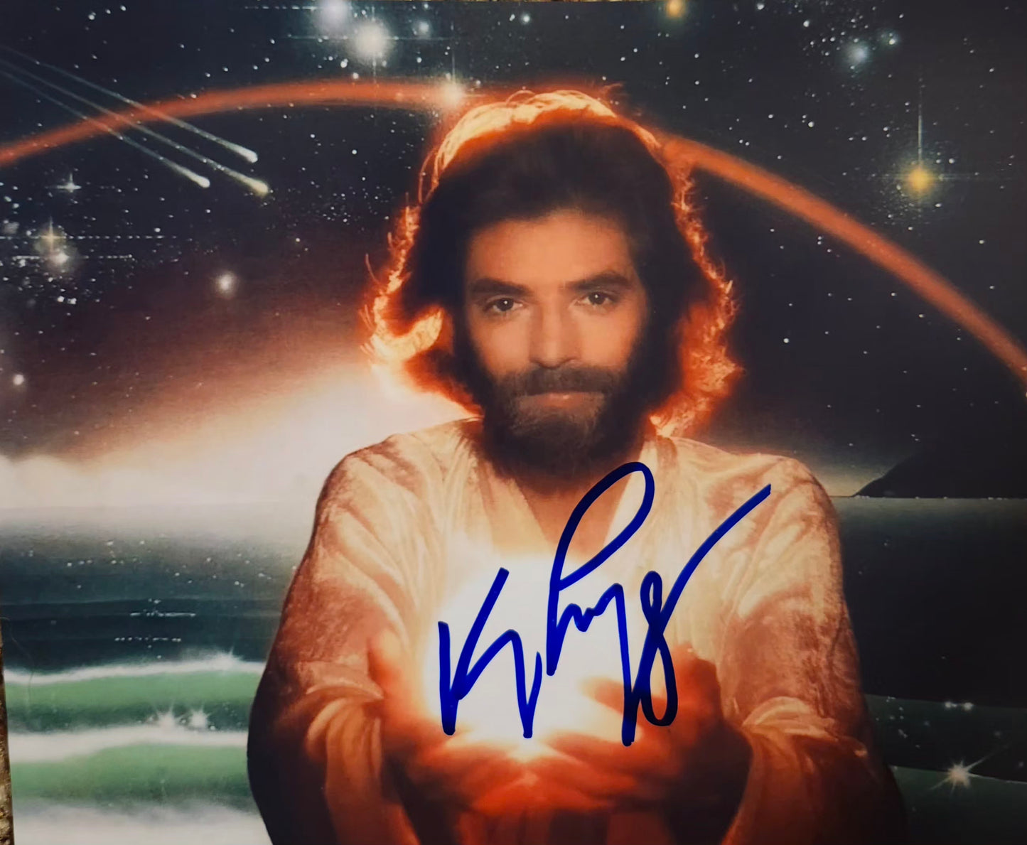 Kenny Loggins keep the fire signed photo record album cover