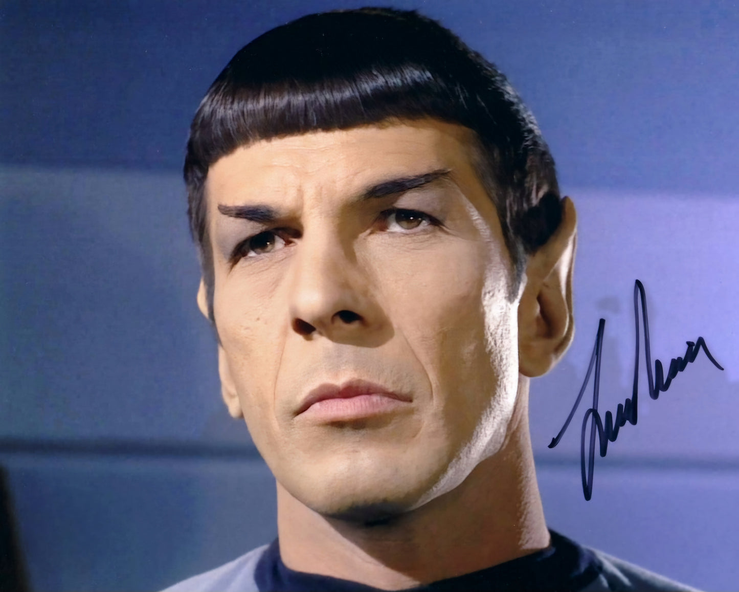 Leonard Nimoy signed photo close up with face