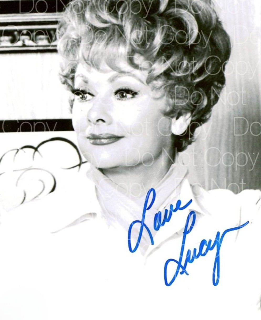 Lucille Ball signed photo white shirt