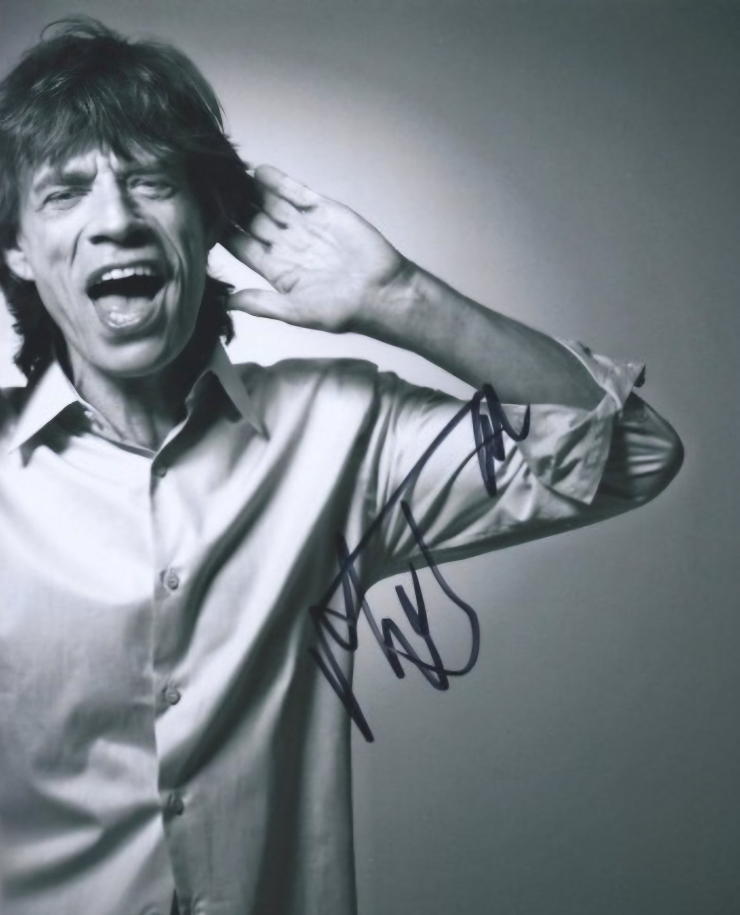 Mick Jagger signed photo let's hear it Boston memorabilia