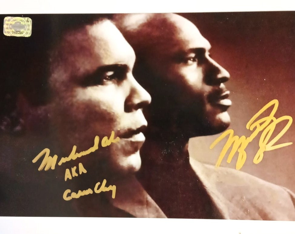 MUHAMMAD ALI / MICHAEL JORDAN signed autographed photo COA Hologram gold marker