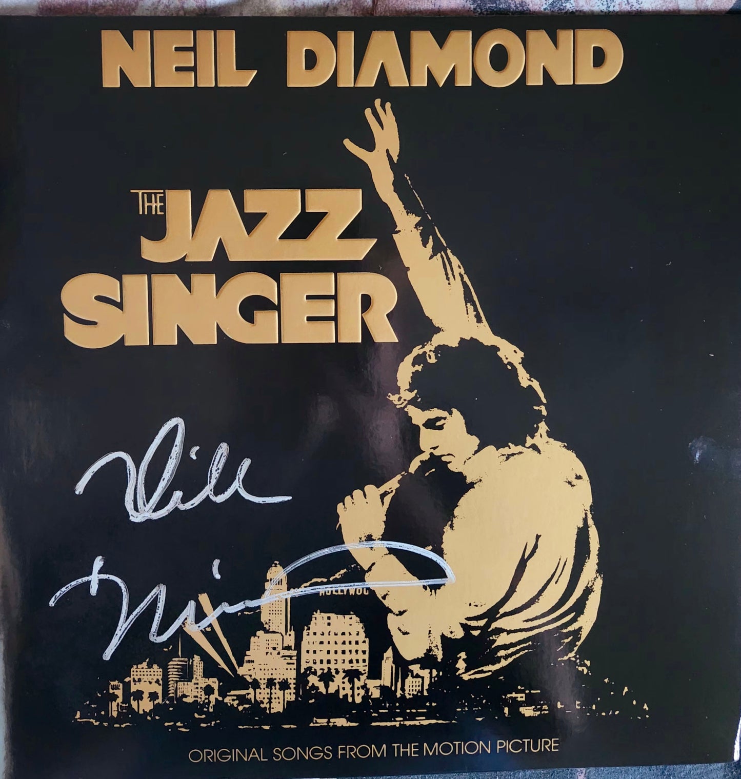Neil Diamond signed photo the jazz singer in silver marker