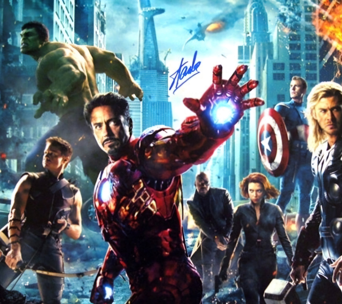 Stan Lee signed photo Avengers
