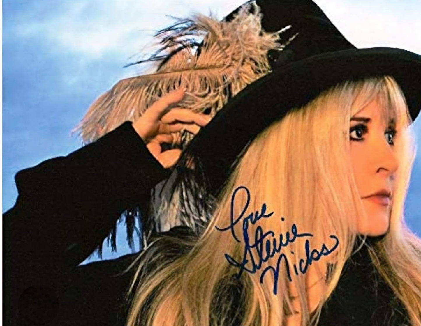 Stevie Nicks signed photo Amber day wearing hat face turn sideways
