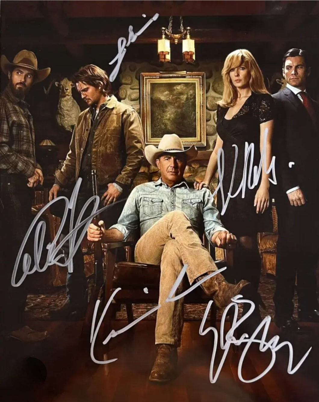 Yellowstone cast autographed photo in silver marker