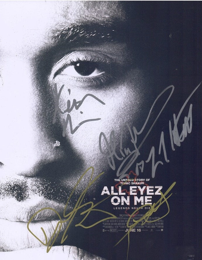 ALL EYEZ ON ME cast signed autographed photo script COA Hologram