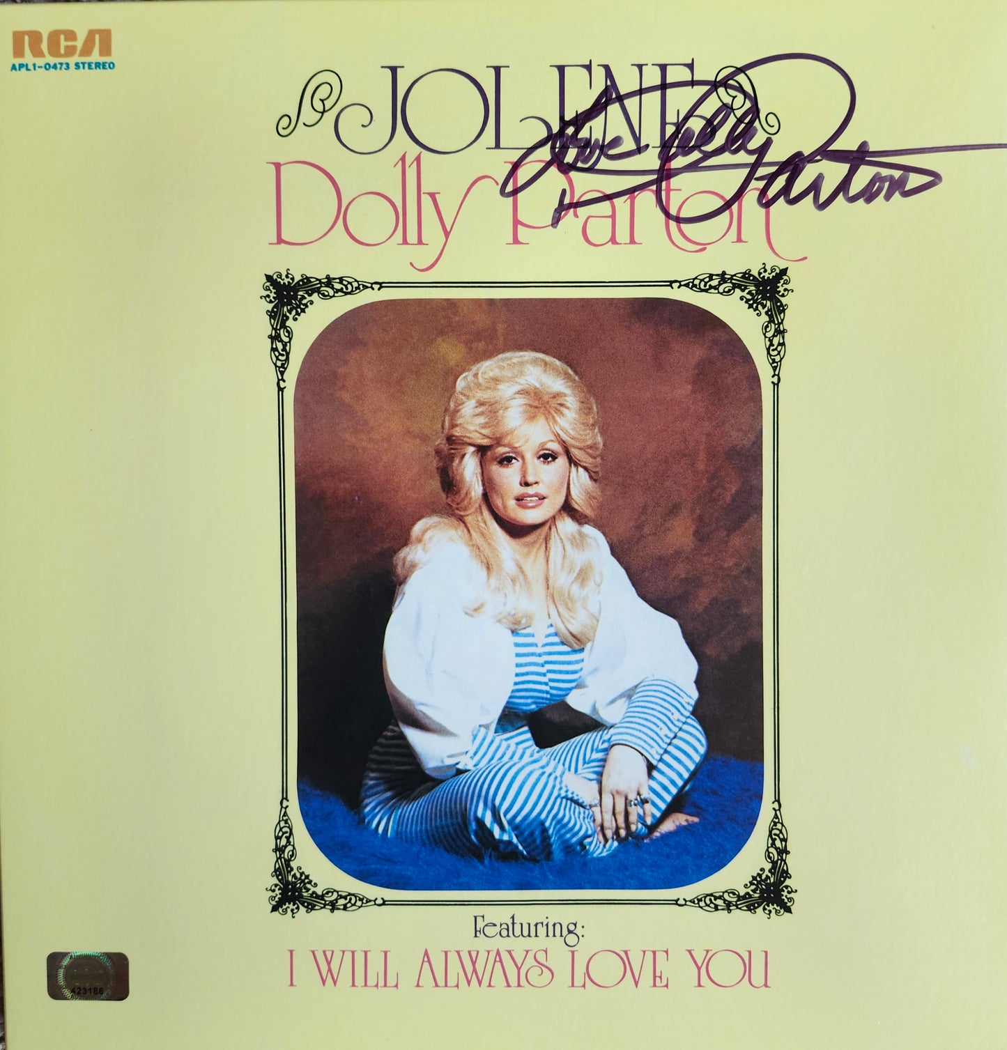 DOLLY PARTON signed autographed album Jolene COA Hologram