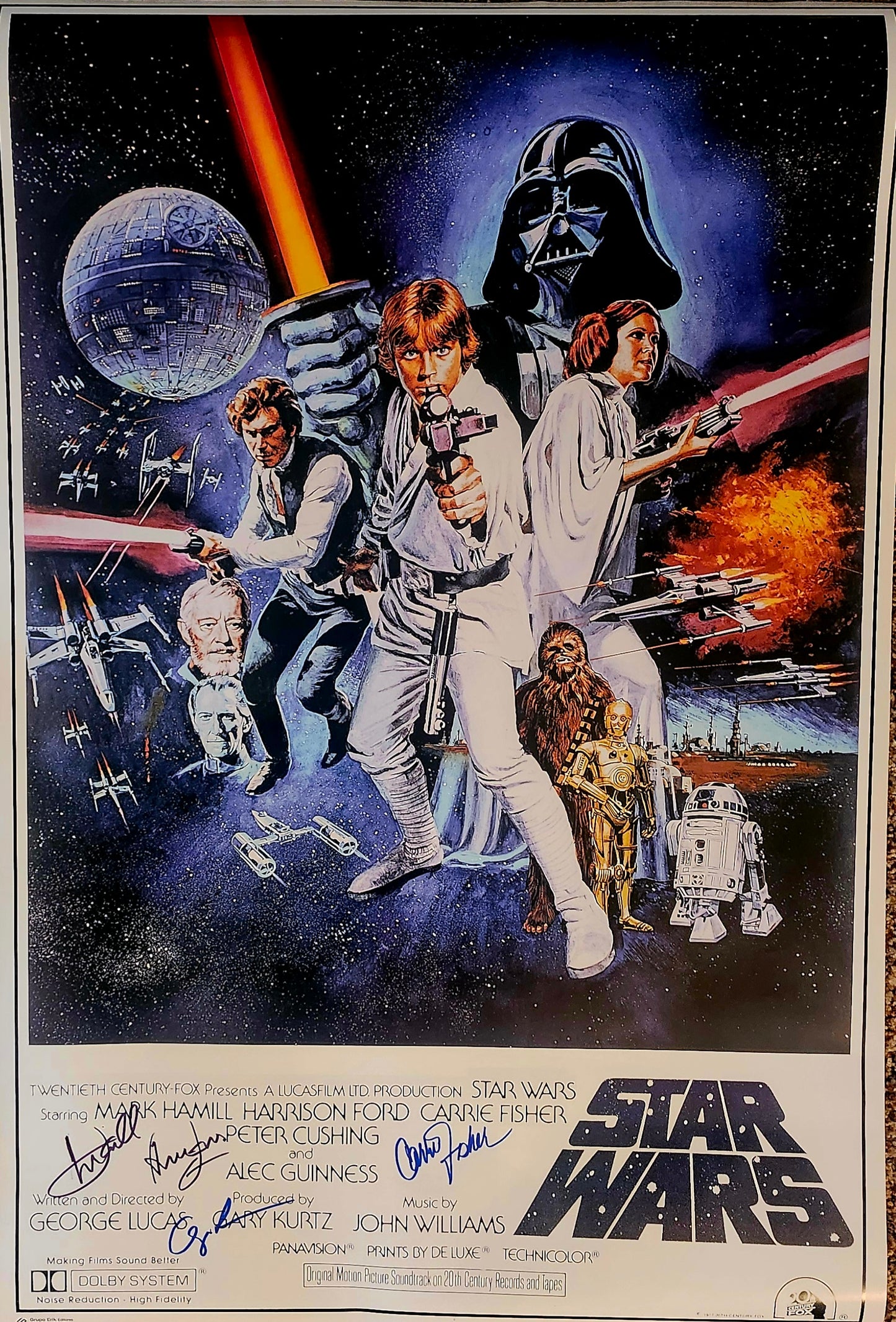 STAR WARS Signed Poster COA Hologram