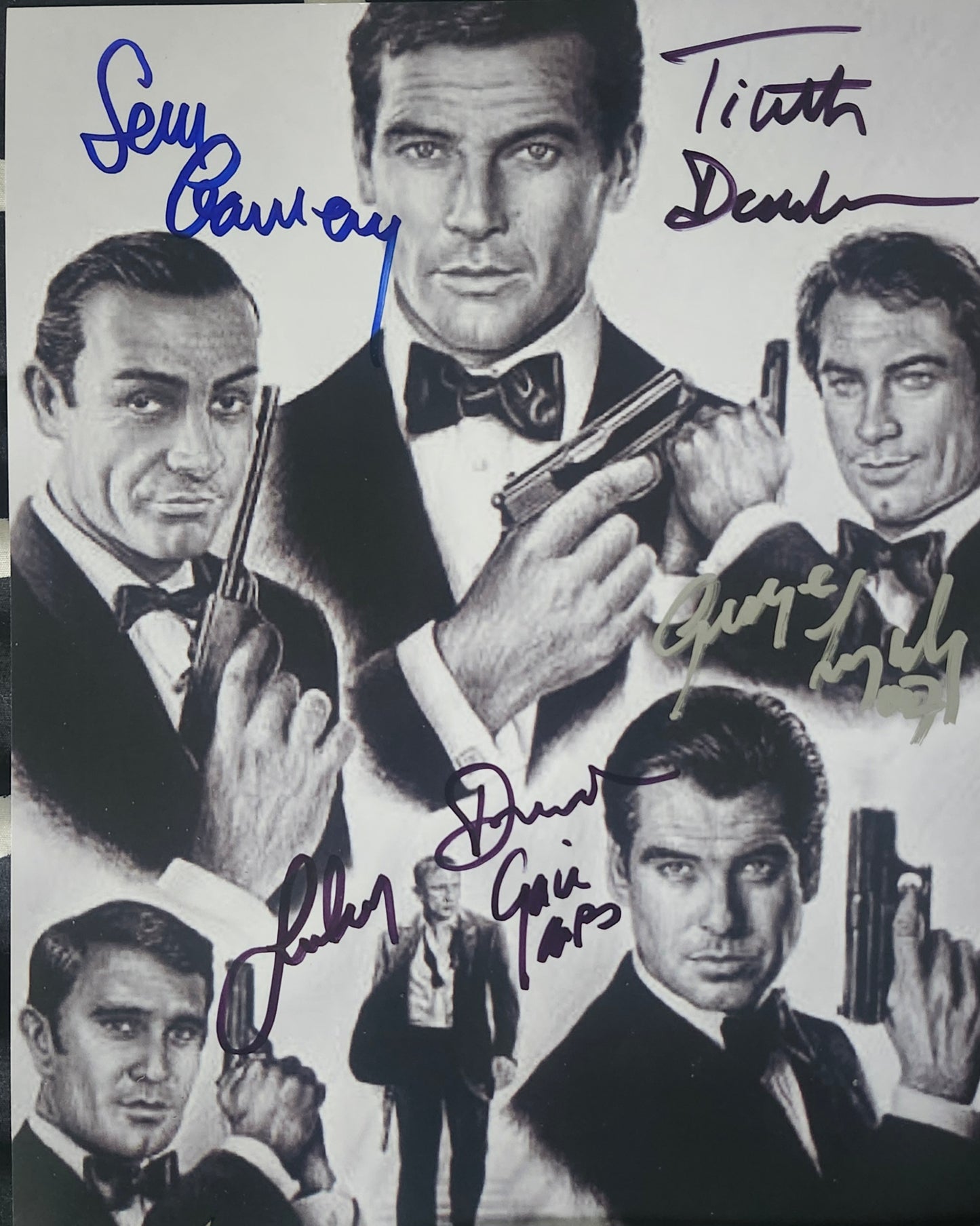 JAMES BOND 007 cast Through The Years signed COA hologram