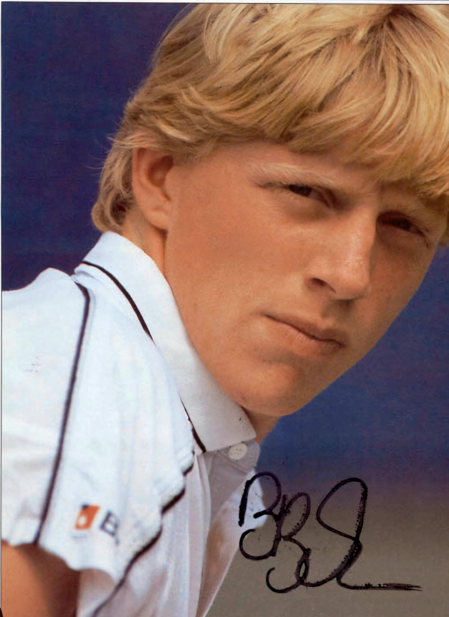 Boris Becker signed photo black marker facial shot Boston