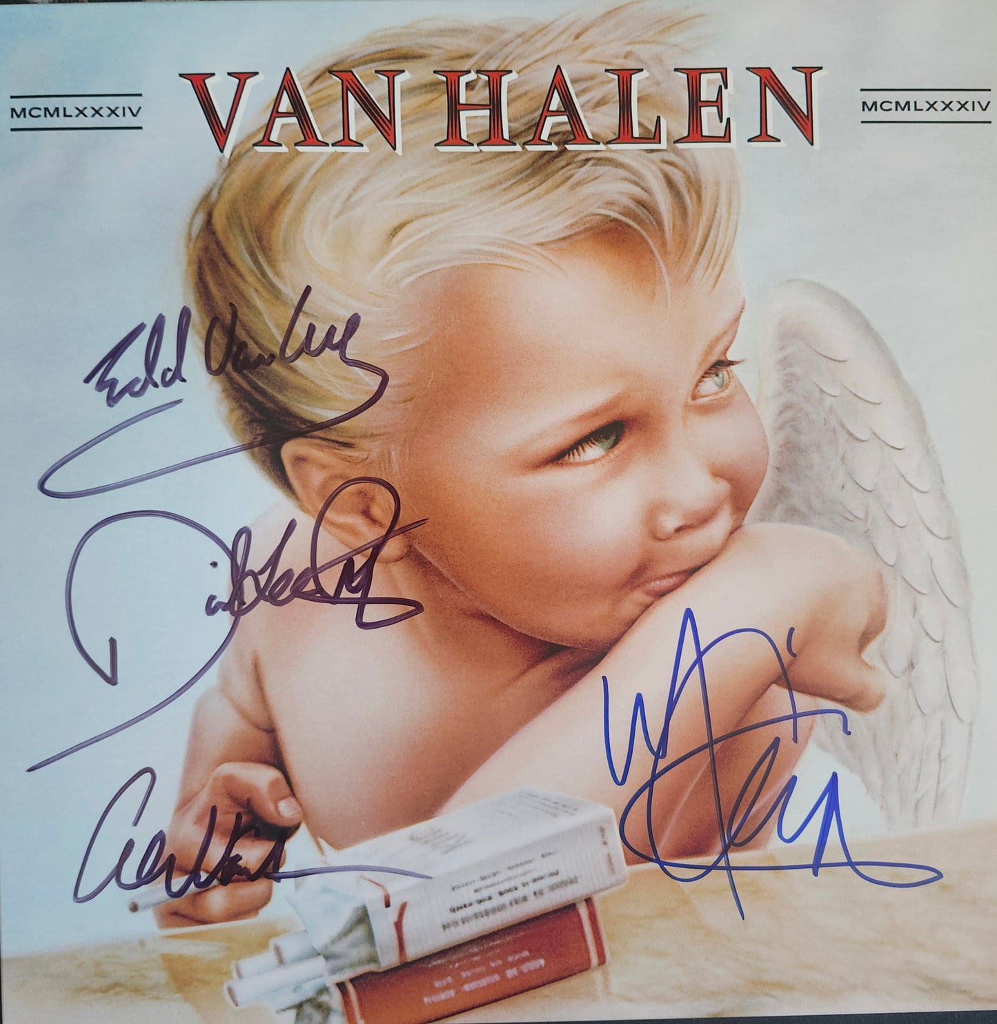 Van Halen signed 1984 album cover by Boston memorabilia