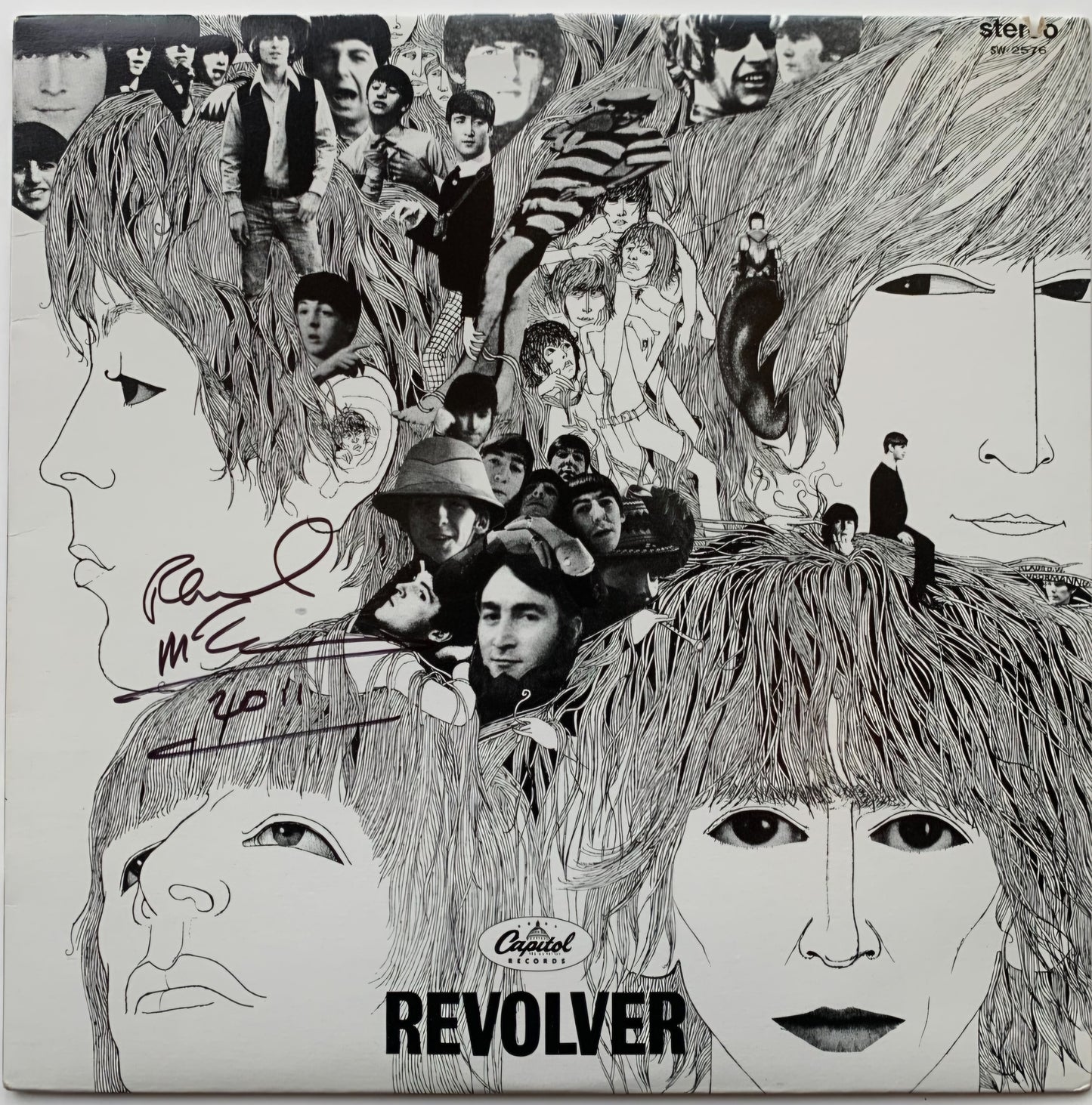 Paul McCartney signed the Beatles revolver album black marker Boston memorabilia