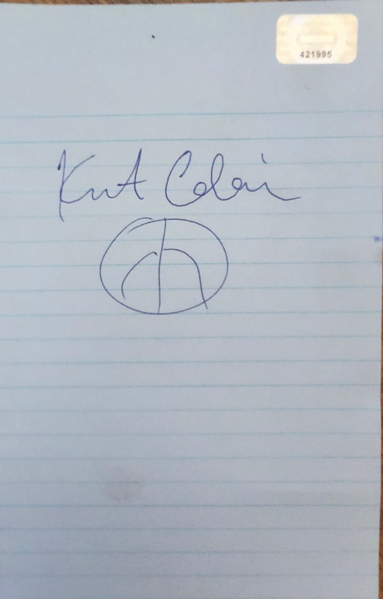 Kurt Cobain signed paper cut Boston memorabilia