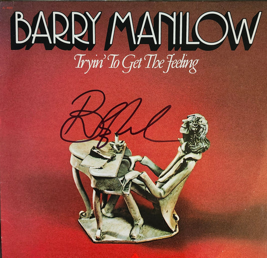 Barry Manilow signed vintage album Boston memorabilia black marker