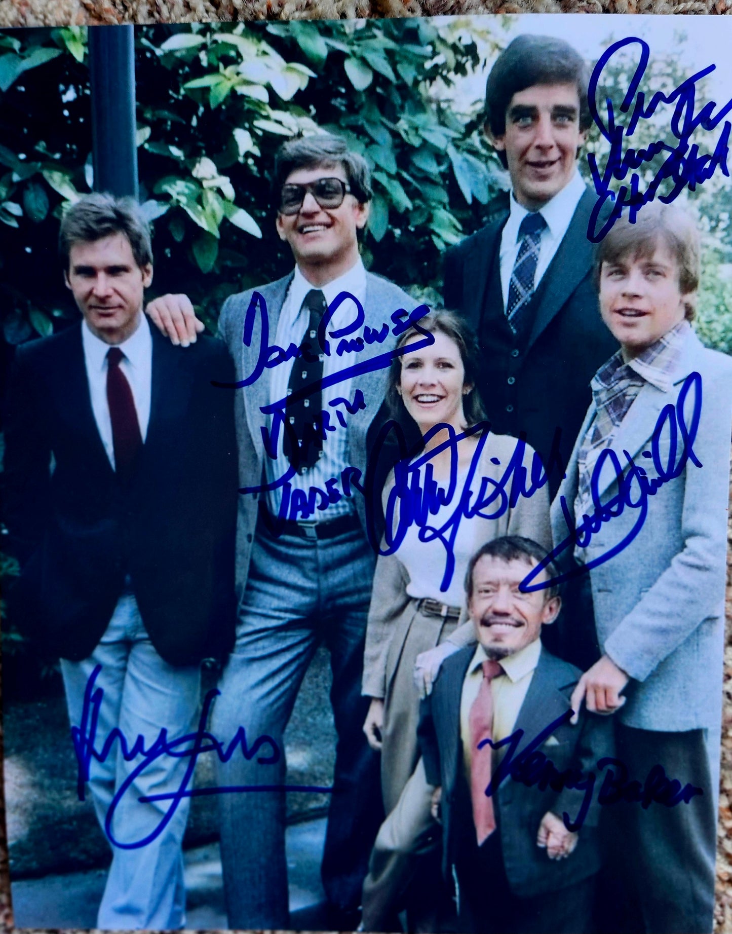 Star Wars original cast signed photo blue marker by Boston memorabilia
