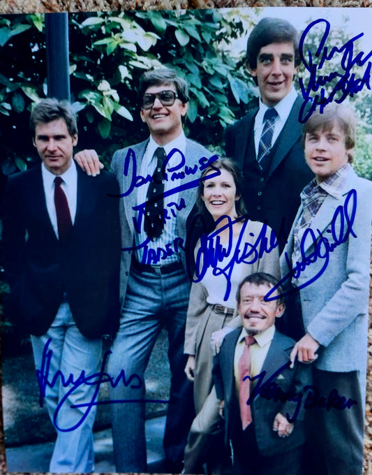 Star Wars original cast signed photo blue marker by Boston memorabilia