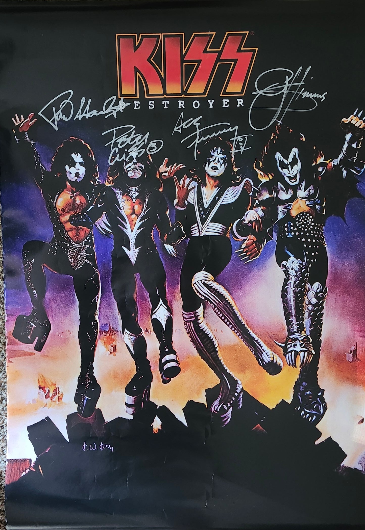 KISS Signed Poster COA Hologram