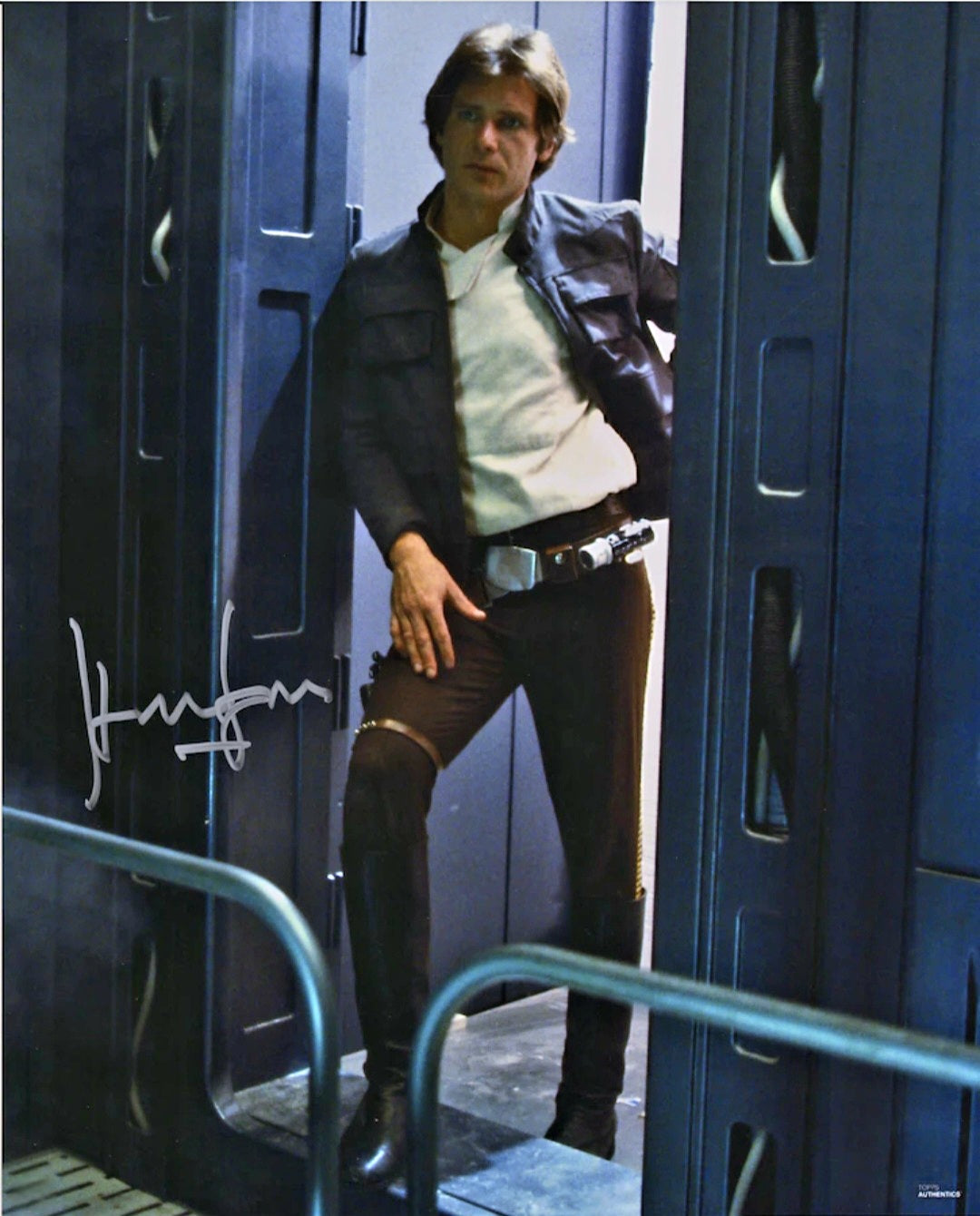 Harrison Ford sign photo Star Wars standing at the doorway scene Boston memorabilia