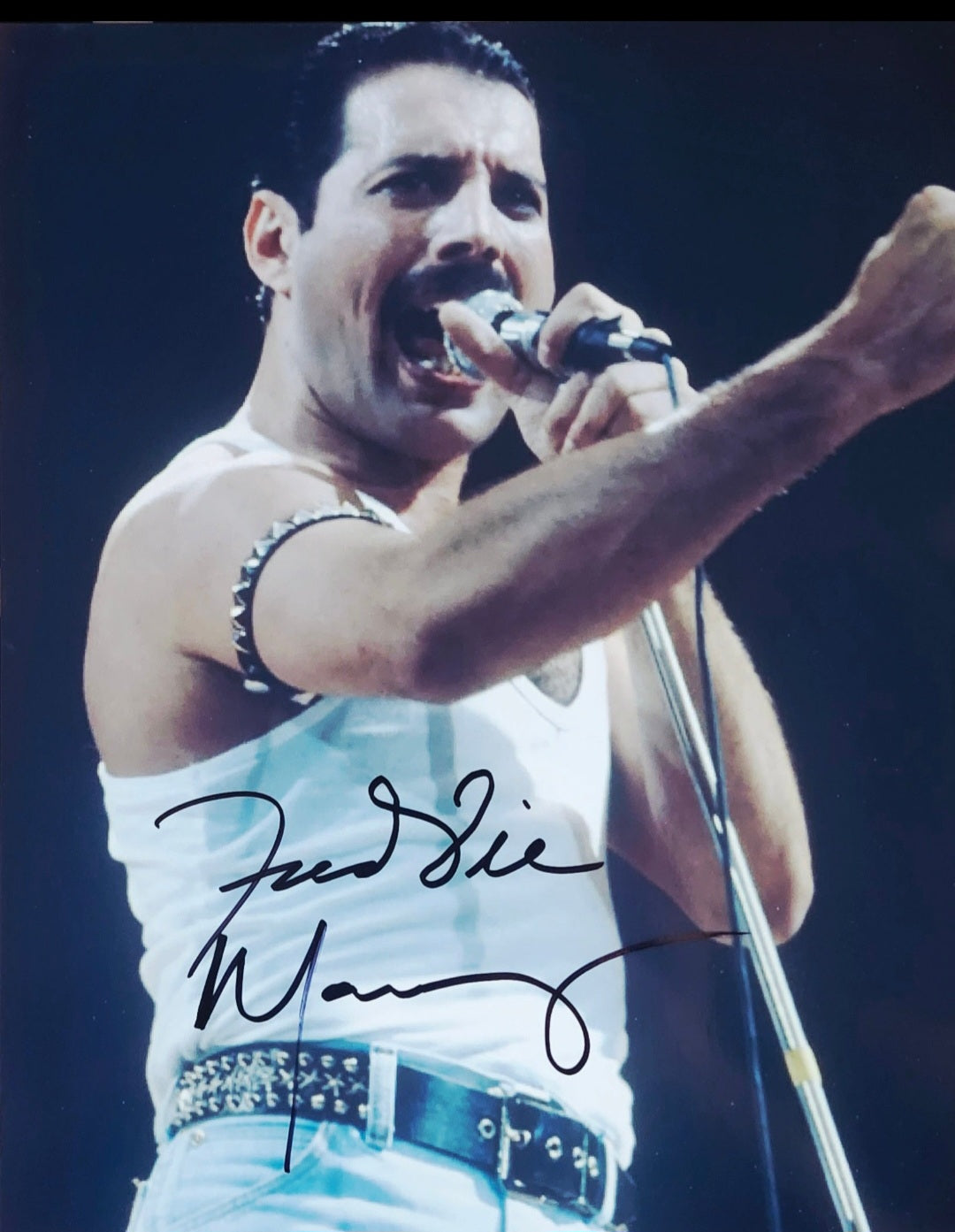 FREDDIE MERCURY signed autographed photo live aid COA Hologram